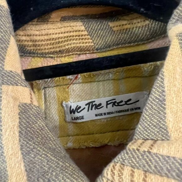 Free People We The Free Arizona Sky Pullover Yellow L Large NEW - Picture 3 of 4